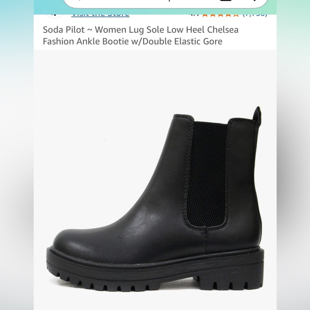Soda Black Ankle Bootie with Chunky Sole